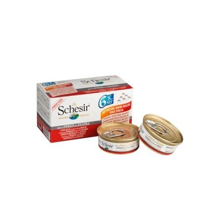 Schesir 24x50 g Huhn mit Ente, Im eigenen Saft