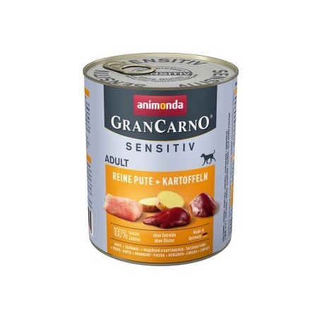 animonda GranCarno Sensitiv Nassfutter Hund Adult, Pute und Kartoffel 12x800 g
