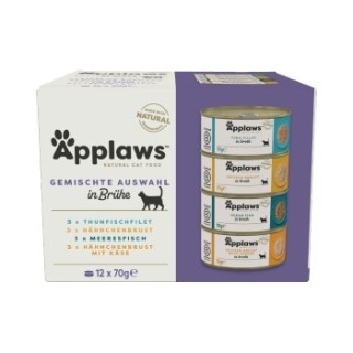 Applaws Nassfutter Katze Adult Multipack in Brühe 12x70 g Gemischte Selektion