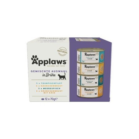 Applaws Nassfutter Katze Adult Multipack in Brühe 12x70 g Gemischte Selektion