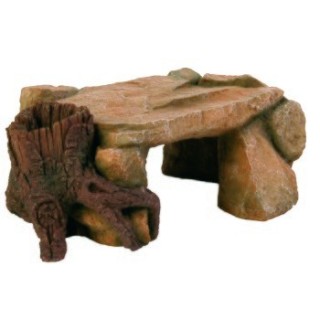 Trixie Aquariendekoration Felsplateau mit Baumstamm
