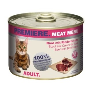 PREMIERE Meat Menu Adult Rind mit Rinderherzen 12x200 g