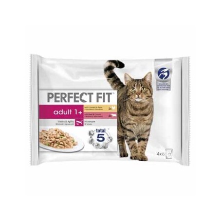 PERFECT FIT Perfect Adult 1+ 4x85g Rind mit Huhn