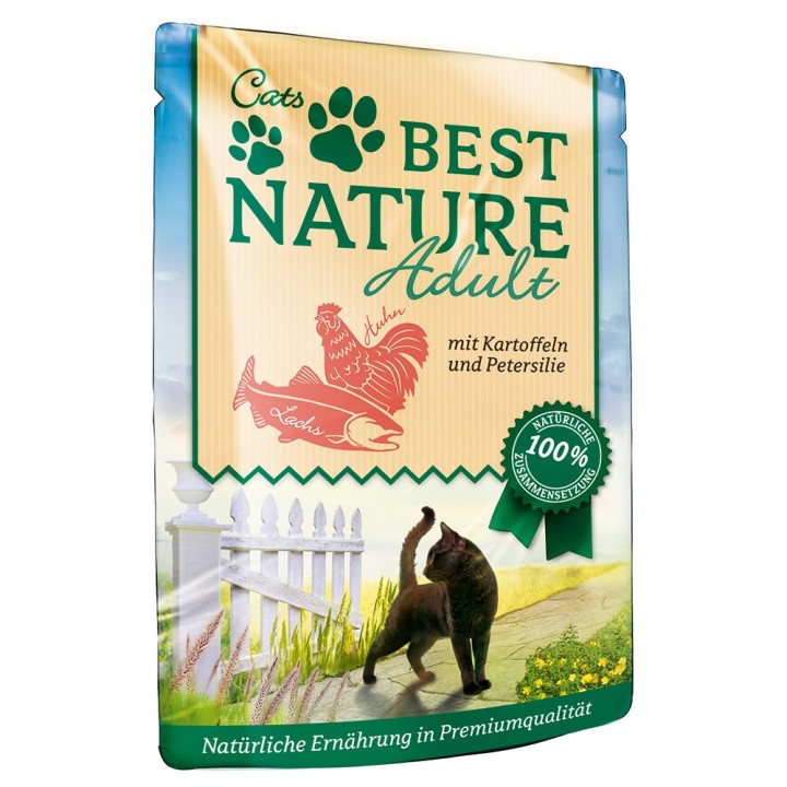 Best Nature Cat Adult 16 x 85 g - Lachs mit Huhn & Kartoffel