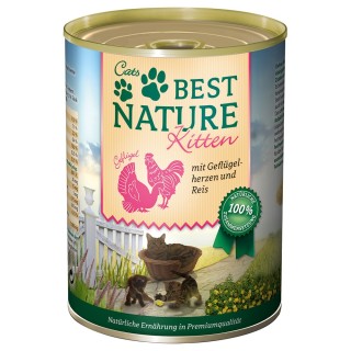 Best Nature Kitten 6 x 400 g  - Geflügelherzen & Reis