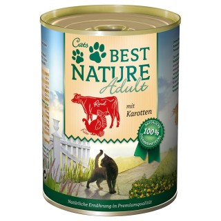 Best Nature Cat Adult 6 x 400 g - Rind, Pute & Karotten