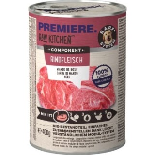 PREMIERE RAW KITCHEN Nassfutter Hund Adult Component, Pure Beef 6x400 g