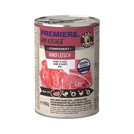 PREMIERE RAW KITCHEN Nassfutter Hund Adult Component, Pure Beef 6x400 g