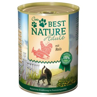 Best Nature Cat Adult 6 x 400 g - Lachs, Huhn & Reis