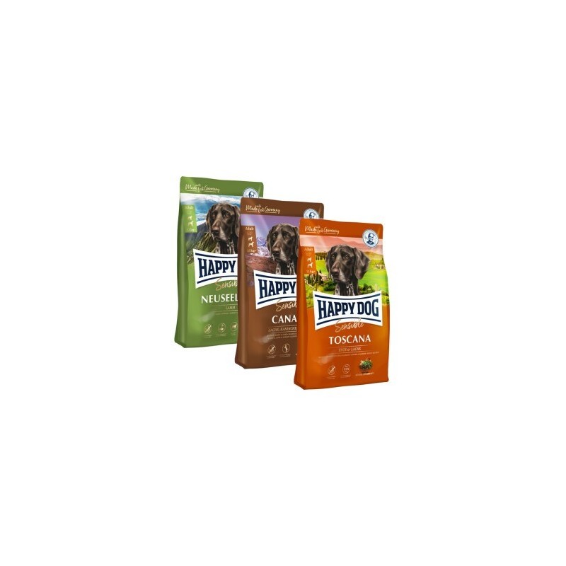 HAPPY DOG Sensible Probierpaket Länderreise 3x1kg Mixpaket 3