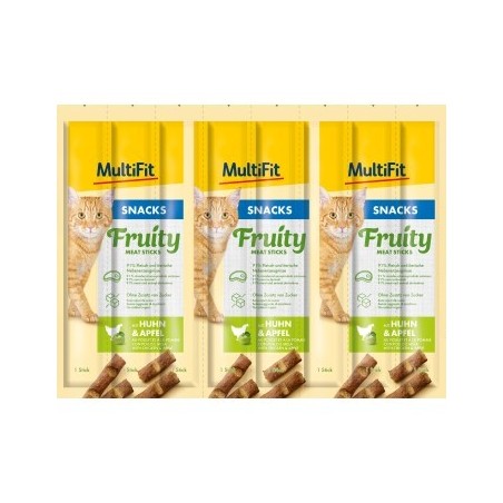 MultiFit Fruity Meat Sticks 7x8x5g Huhn & Apfel