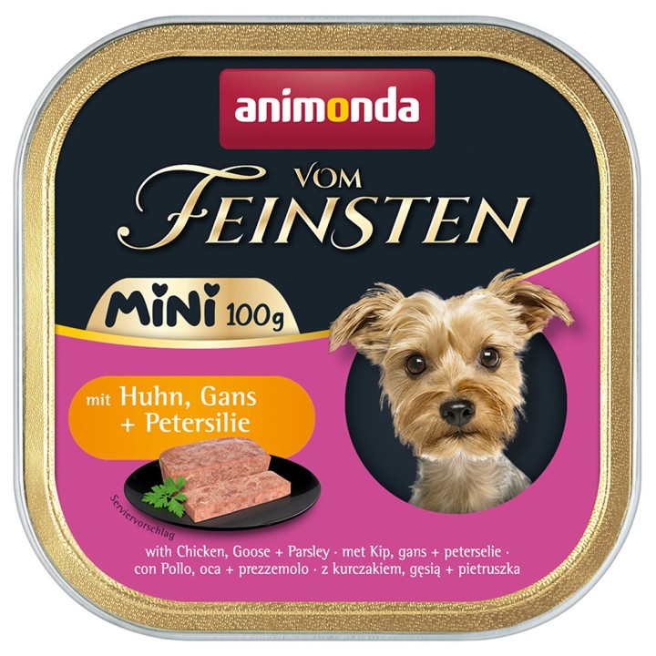 Sparpaket animonda vom Feinsten Adult Mini 64 x 100 g - mit Huhn, Gans + Petersilie