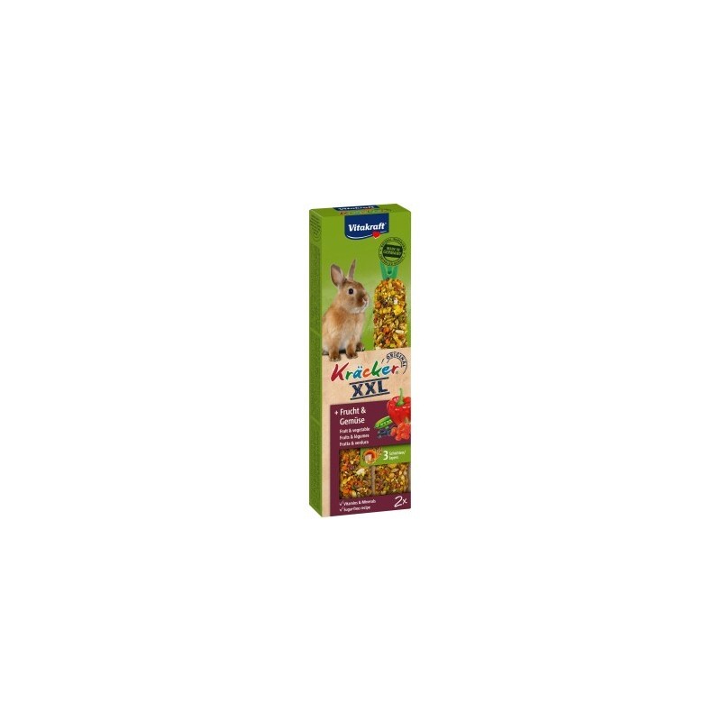 Vitakraft Kräcker XXL Zwergkaninchen Frucht & Gemüse 4x2 Stück