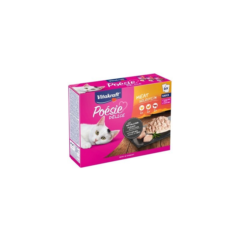 Vitakraft Poésie Delice Adult 6x85g Fleisch, in Sauce