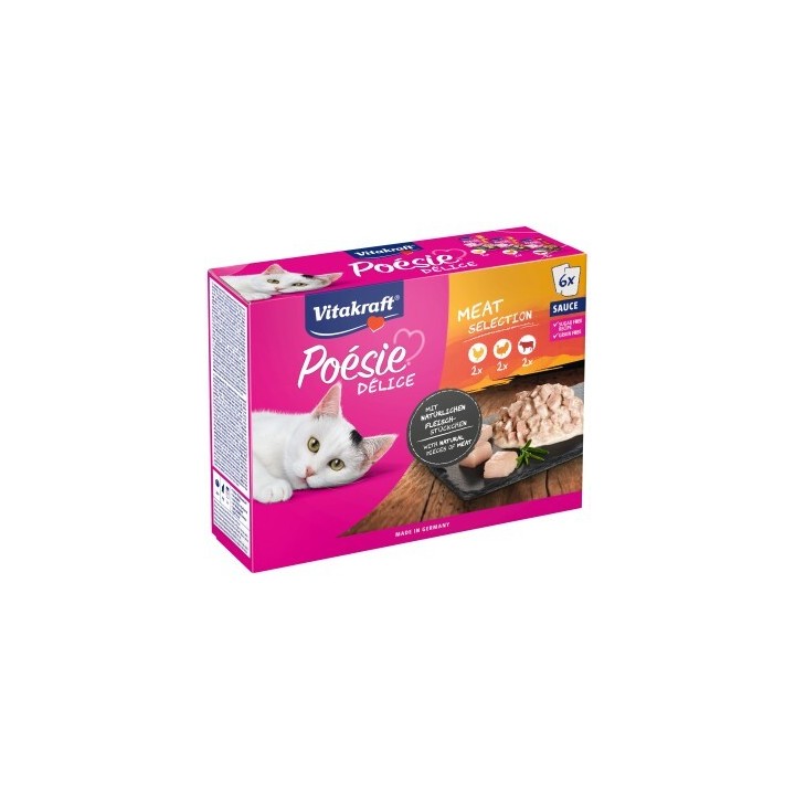 Vitakraft Poésie Delice Adult 6x85g Fleisch, in Sauce