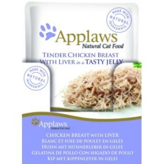 Applaws Nsssfutter Katze Adult in Gelee 16x70 g Huhn und Leber