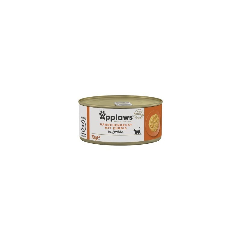 Applaws Nassfutter Katze Adult in Brühe Huhn mit Kürbis 24x70 g