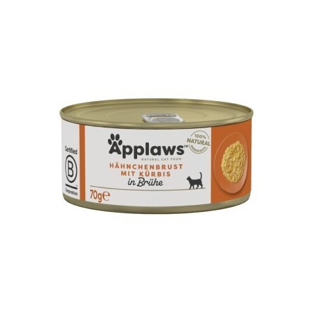 Applaws Nassfutter Katze Adult in Brühe Huhn mit Kürbis 24x70 g