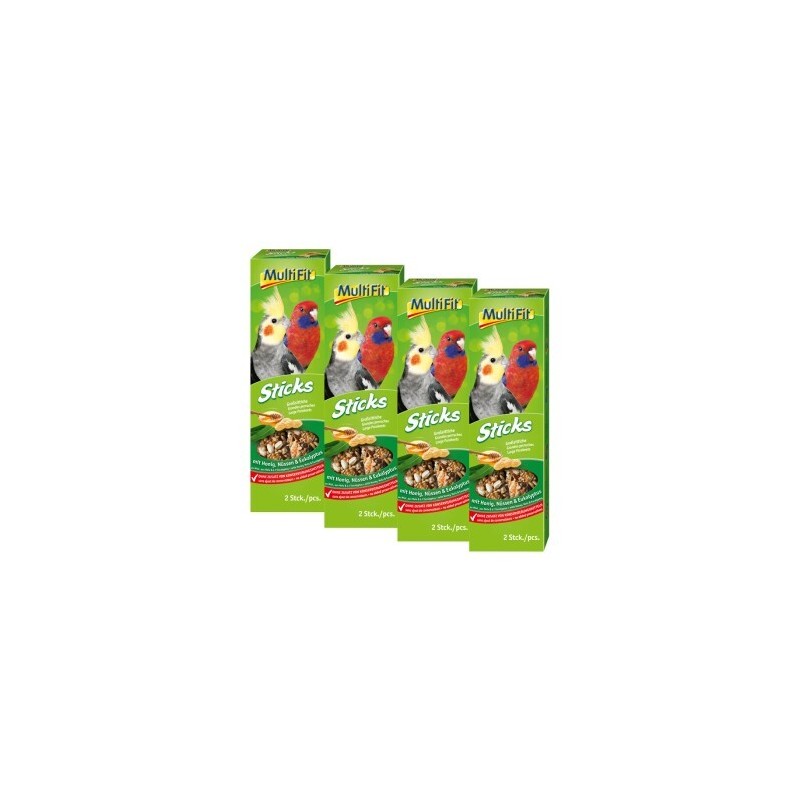 MultiFit Großsittich Sticks 4x2er Honig & Nuss
