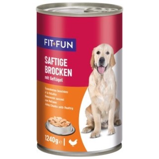 FIT+FUN Nassfutter Hund Audlt, Ragout, Geflügel 6x1.24 kg