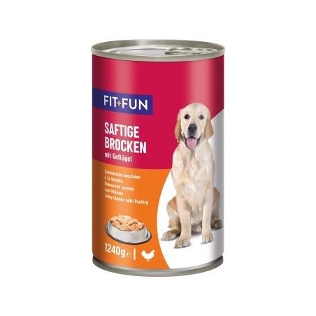FIT+FUN Nassfutter Hund Audlt, Ragout, Geflügel 6x1.24 kg