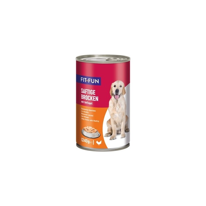 FIT+FUN Nassfutter Hund Audlt, Ragout, Geflügel 6x1.24 kg