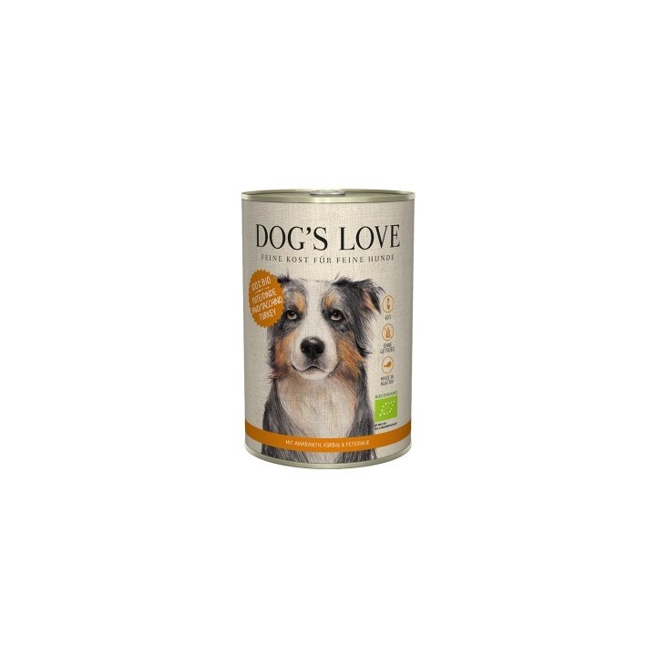 DOG'S LOVE BIO 6x400g Pute mit Amaranth & Kürbis