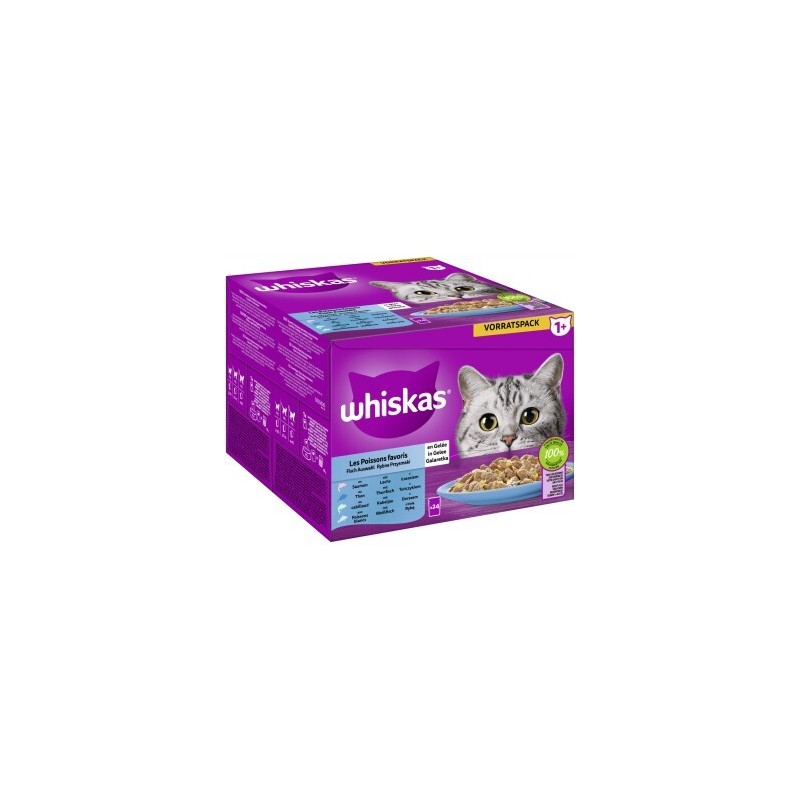 Whiskas Multipack 1+ Fisch Auswahl in Gelee 24 x 85g