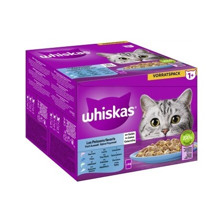 Whiskas Multipack 1+ Fisch Auswahl in Gelee 24 x 85g