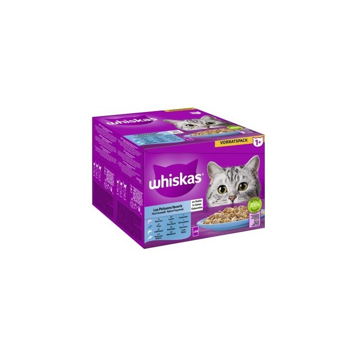 Whiskas Multipack 1+ Fisch Auswahl in Gelee 24 x 85g