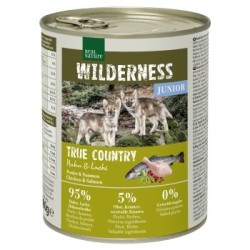 REAL NATURE WILDERNESS Nassfutter für Hunde Junior True Country, Huhn und Lachs 6x800 g