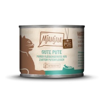 MjAMjAM Nassfutter Katze Adult, Purer Fleischgenuss 6x200 g Pute
