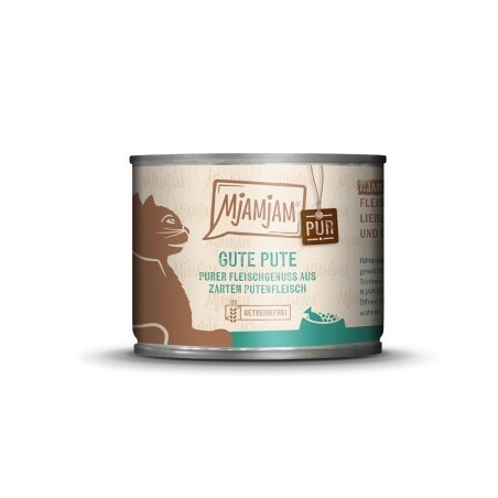 MjAMjAM Nassfutter Katze Adult, Purer Fleischgenuss 6x200 g Pute