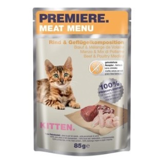 PREMIERE Meat Menu Kitten Rind und Geflügelkomposition 24x85 g