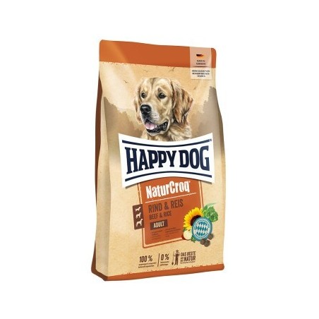 HAPPY DOG NaturCroq Trockenfutter Hund Adult, Rind & Reis 15 kg