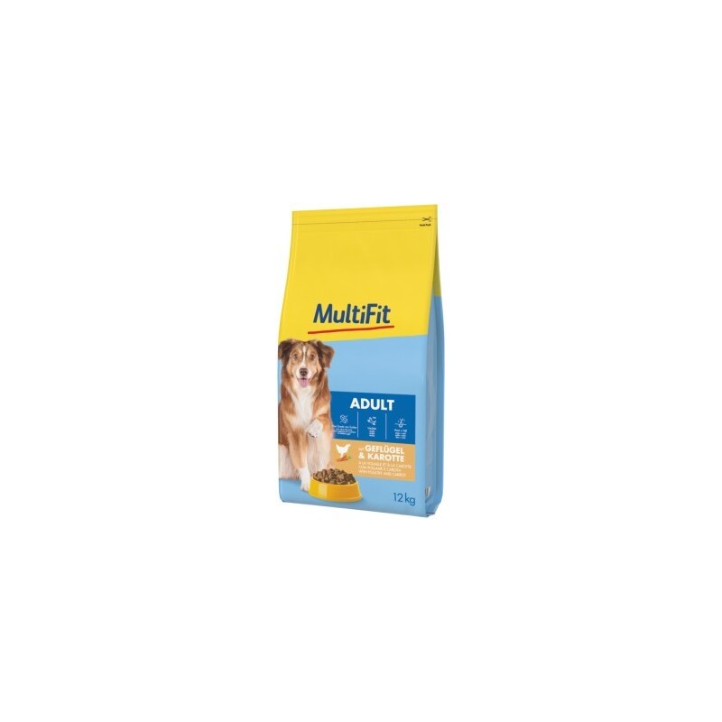 MultiFit Trockenfutter Hund Adult, mit Geflügel & Karotte 12 kg