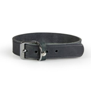 Das Lederband Halsband Weinheim granit 42 cm, 2 cm