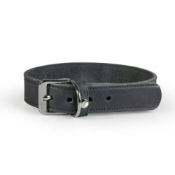 Das Lederband Halsband Weinheim granit 42 cm, 2 cm