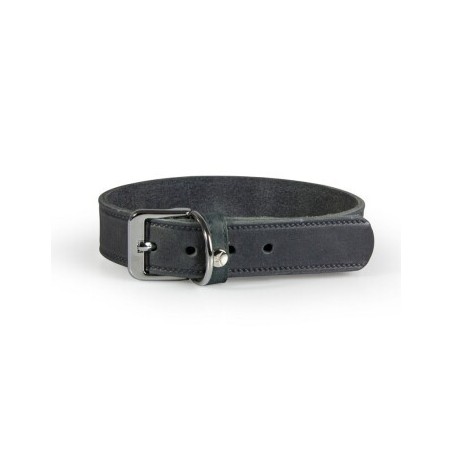 Das Lederband Halsband Weinheim granit 42 cm, 2 cm