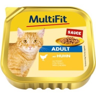MultiFit Nassfutter Katze Adult, in Sauce, Huhn 16x100 g