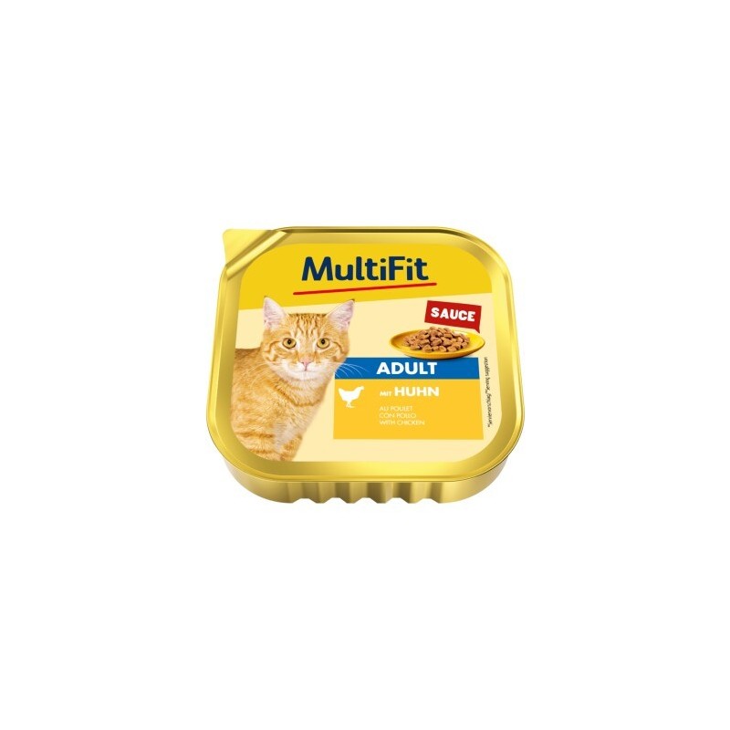 MultiFit Nassfutter Katze Adult, in Sauce, Huhn 16x100 g