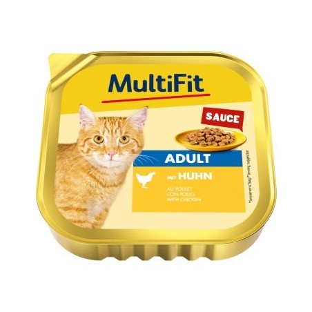 MultiFit Nassfutter Katze Adult, in Sauce, Huhn 16x100 g