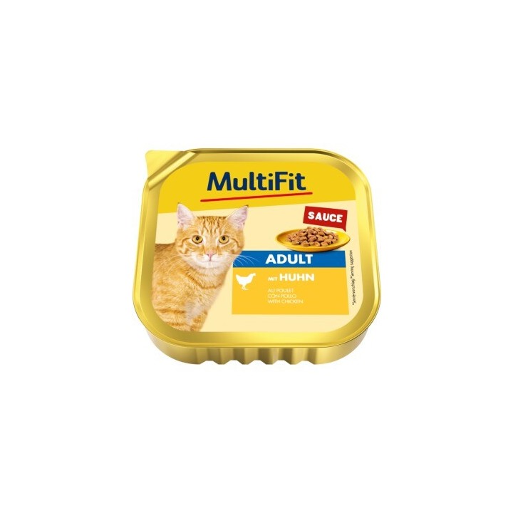MultiFit Nassfutter Katze Adult, in Sauce, Huhn 16x100 g