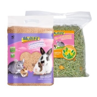 MultiFit Set 56l Einstreu + 500g Heu