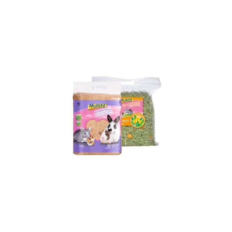 MultiFit Set 56l Einstreu + 500g Heu