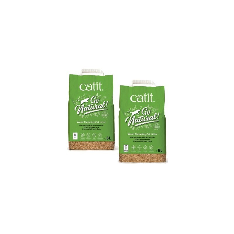 Catit Go Natural Klumpstreu aus Holz 2x6 l