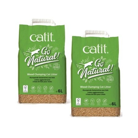 Catit Go Natural Klumpstreu aus Holz 2x6 l