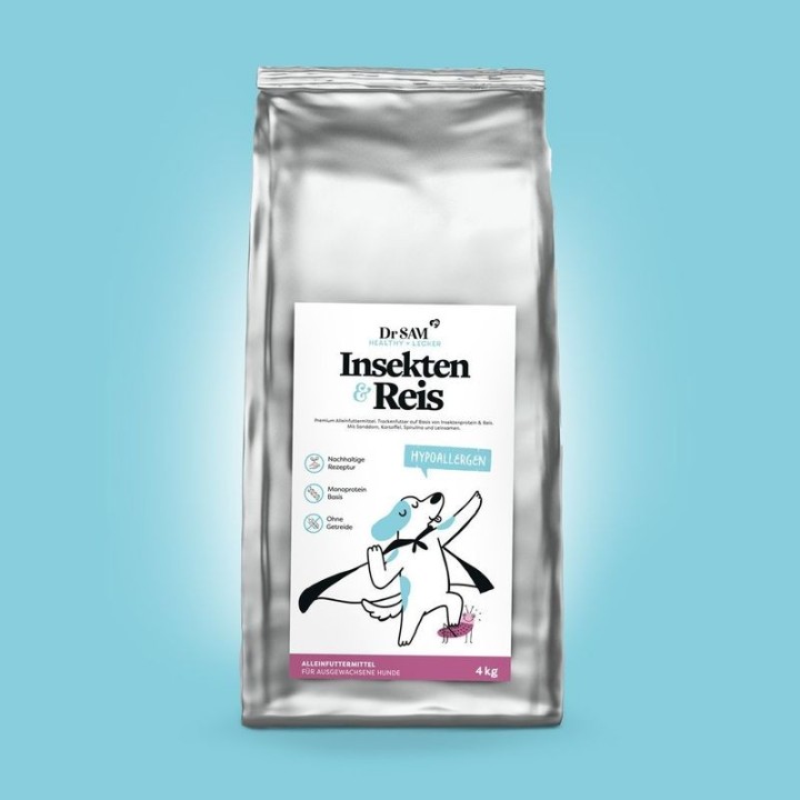 Dr. SAM Hypoallergenes Trockenfutter Insekten & Reis für Hunde