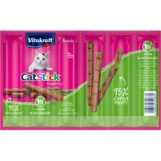 Vitakraft Cat-Stick 10x6 Stück Huhn und Katzengras