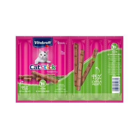 Vitakraft Cat-Stick 10x6 Stück Huhn und Katzengras